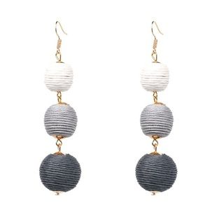 π Monochromatic Gray Ball Drop Earrings